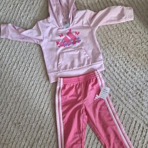 Adidas Pink Hoodie and Jogger Set